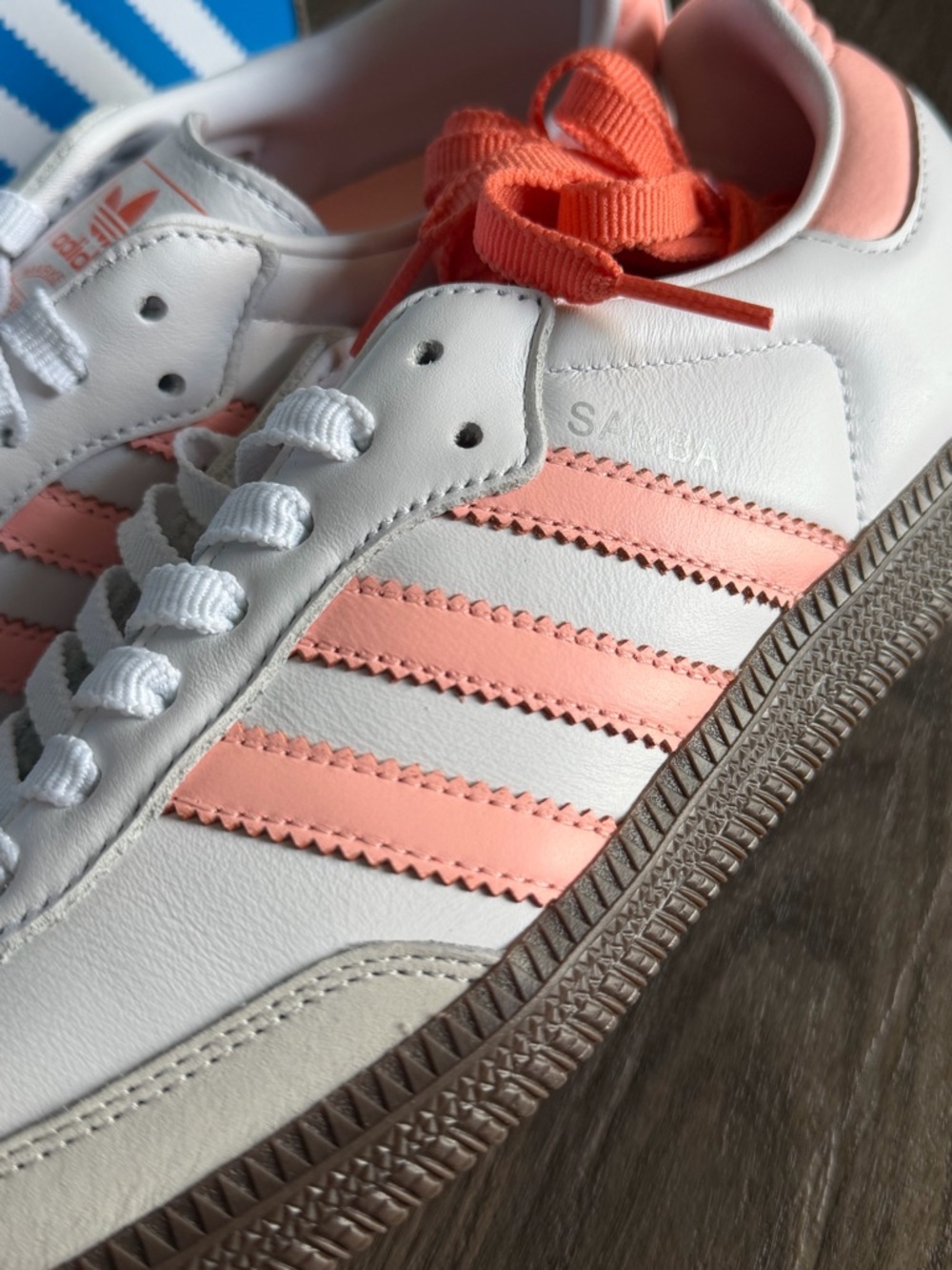 Adidas OG Samba White & Orange & Coral Sneaker Women’s 7.5 - Picture 6 of 10